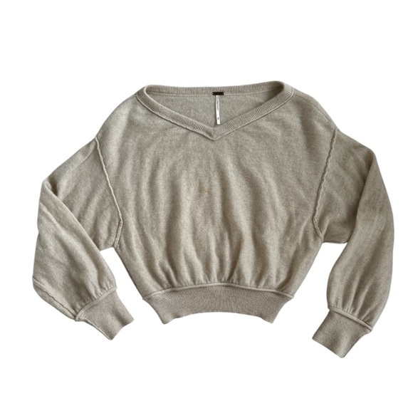 Free People Sweaters - Free People Love Like This Pullover Cashmere V-Neck Cream Sweater Size XS